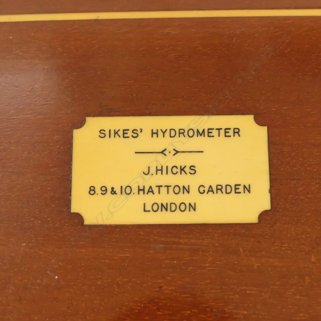 SIKES' HYGOMETER IN MAHOG CASE, w SCALES, NO THERMOMETER Image 1++